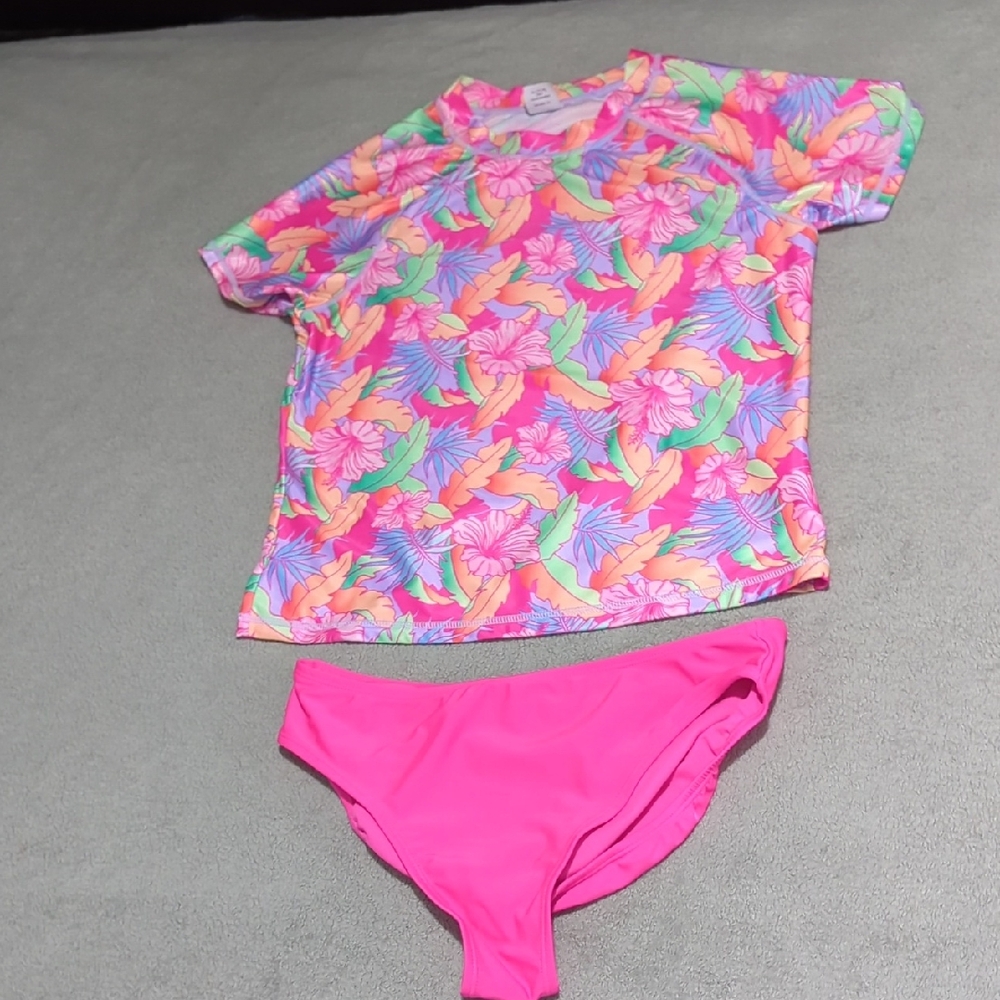 Tropical Print Kids Swim Set